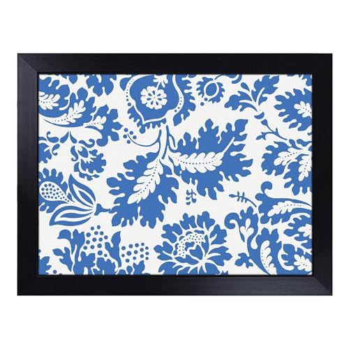 Lap Tray with Bean Bag Cushion, Venetian Pattern Print By William Morris - Handmade in the UK, Raised Wooden Edge, Padded Cushion, Heat-Resistant Wipe-Clean Surface, for Meals, Laptops and Crafts