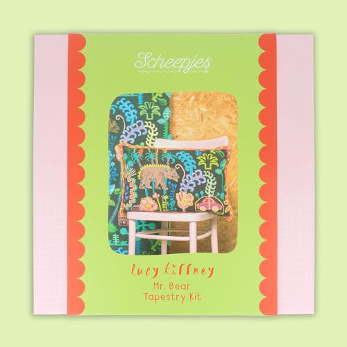 Scheepjes - Lucy Tiffney Wallpaper Collection (60x40cm) Mr Bear Tapestry Kit for Wall Decoration - 1 Piece