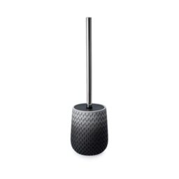 Blue Canyon Milano Black Toilet Brush for Bathroom, Flexible Toilet Bowl Plastic Brush Head with Silicone Bristles for Deep Cleaning, Compact Size, Elegant Design with Odour Free Holder