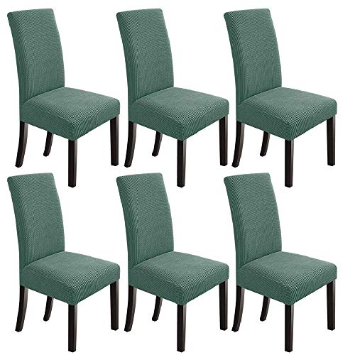 Cover for Dining Chairs Set of 6 Slip Covers for a Dining Chair Kitchen Parsons Chair Covers Washable Chair Covers for Dining Chairs Seat Protector for Hotel, Banquet, Ceremony (Dark Cyan???
