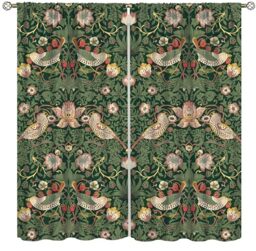 FAOTELY Vintage Flower Curtains - William Morris Art Print, Blackout Thermal Drapes For Bedroom, Living Room, Kitchen (36x63 Inch, 2 Panels) - View #5