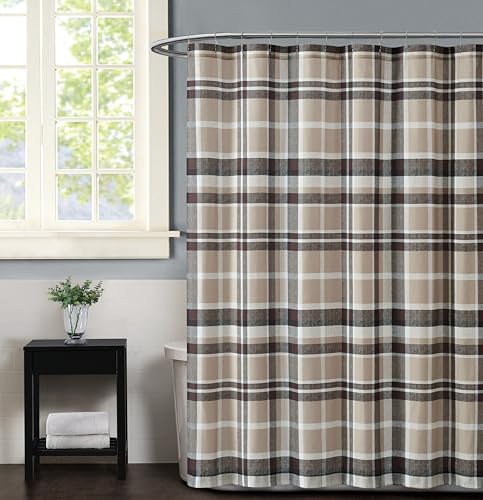 Truly Soft Everyday Truly Soft Shower Curtain, Microfiber Polyester, Taupe, 72 Inches x 72 Inches