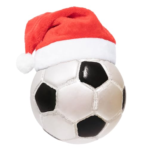 "3.15"" Christmas Soccer Ornament Glass Blown for 2025 Tree Decoration - Holiday Party Xmas Ball Ornaments"
