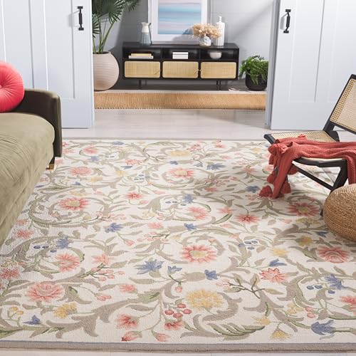 Safavieh Traditional Rug for Living Room, Dining Room, Bedroom - Chelsea Collection, Short Pile, in Ivory and Multicolor, 240 x 300 cm