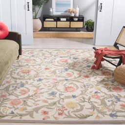 SAFAVIEH Traditional Rug for Living Room, Dining Room, Bedroom - Chelsea Collection, Short Pile, in Ivory and Multicolor, 240 x 300 cm