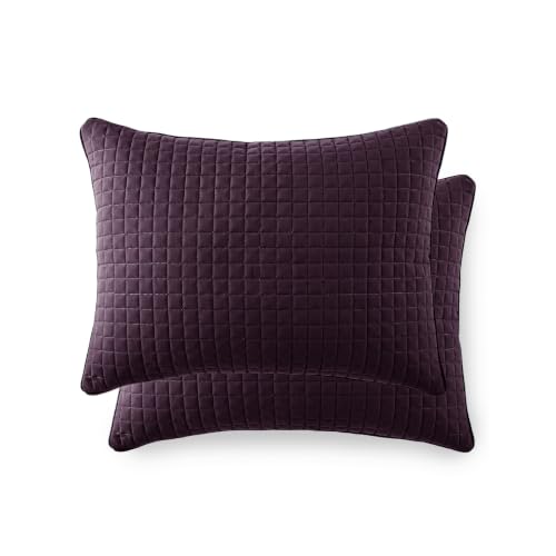 "Southshore Fine Living, Inc. - VILANO Springs - Pair of Quilted Pillow Sham Covers (No Inserts), 20"" x 26"", Purple (Egg Plant)"