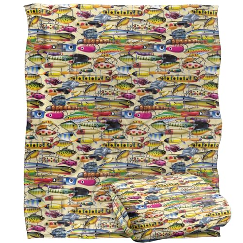 Jq Licensing Fishing Lures Pattern 2 Silky Touch Super Soft Throw Blanket 152 X 127 Cm