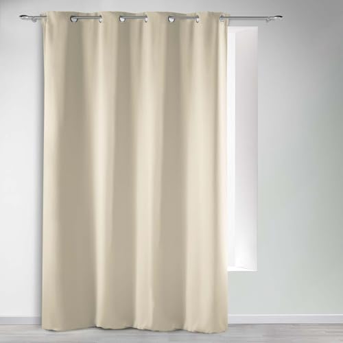 Douceur d'Intérieur, Curtain with Eyelets 135 x 240 cm Natural Blackout Plain