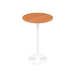 Office Hippo Circular Bar Table, Sturdy & Robust High Office Table, Stylish Work Table For Home Office, Ideal For Reception Area & Breakout Room, High Table Desk, 5 Year Guarantee - Beech/White