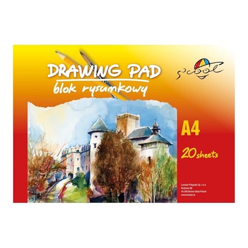 S'COOL A4 Drawing Pad (20 Sheets, 90 GSM) ??? Premium Sketch Paper for Kids, Students & Beginners ??? Ideal for Sketching, Painting & Crafts, White