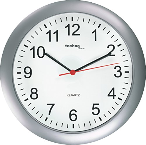 Technoline WT7700 Analogue Wall Clock Plastic Frame Quartz Diameter 26 cm Silver