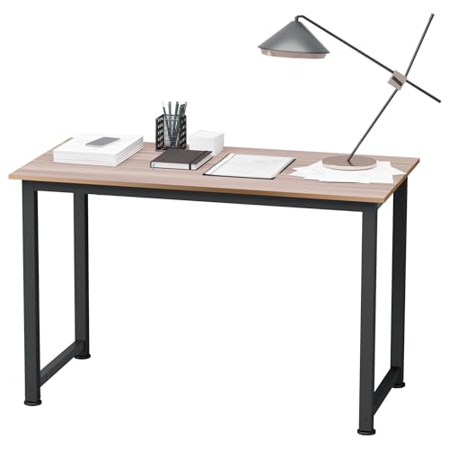 HOMCOM Computer Desk, Writing Table, 120 x 60 x 76cm Workstation for Home Office, Study with Metal Frame, Simple Assembly, Black