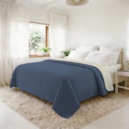 Summer Quilt Water Washed Microfibre Duvet Quilt and 100 g Filling Double 250 x 250 cm - Blue/Sabbia