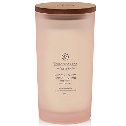 Chesapeake Bay Scented Candle - Stillness + Purity (Rose Water) Large Tumbler Aromatherapy Candle - Long Burning Candles: up to 82 Hours - Mind & Body Collection - Gifts for Women