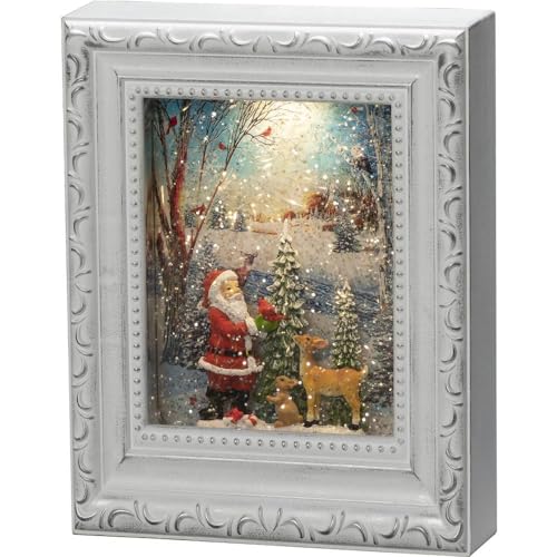 Konstsmide LED Snow Globe Santa Claus with Animals/Water Filled/Christmas Decorations Indoor Battery Lights/Timer/Battery Operated: 3xAA 1.5V (excl.) or USB (Inc)