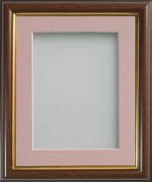 Frame Company Eldridge Mahogany 12x12 Frame, Pink Mount for 8x8