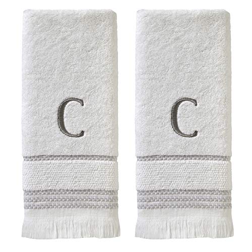 SKL Home Hand Towel Set, C, Cotton, White, 16x26