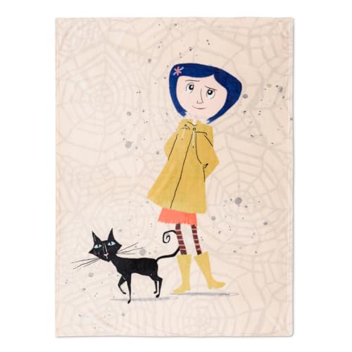 Franco Collectibles Coraline Movie Bedding Super Soft Cozy Plush Throw, 46 in x 60 in, (Officially Licensed Product)