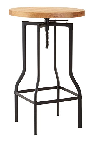 Premier Housewares Metal New Foundry Bar Table, Ash/Black