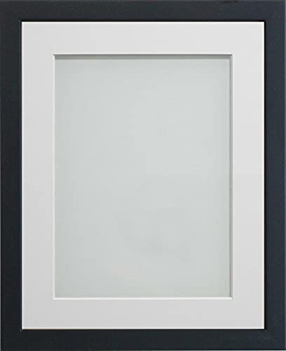 Frame Company Jellybean Range Black Wooden 20x16 inch Picture Photo Frame with White Mount for Image A3 * Choice of Colours & Sizes* Fitted with Perspex