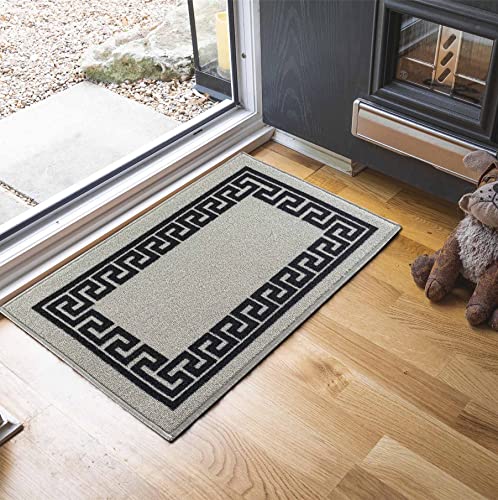 Washable Door Mat Kitchen Mats Non Slip Greek Key Design Hall Runner- Indoor Door Mat - Hallway-Passage Corridor Doormats - Floor Mat