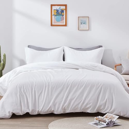 Crown Collection Luxuriate Hotel 1000-TC Hypoallergenic Ultra Soft Design 100% Egyptian Cotton Solid Duvet Cover with Zipper Colser & 2pcs Pillow Case Set (Super King 98x108, Plain White)