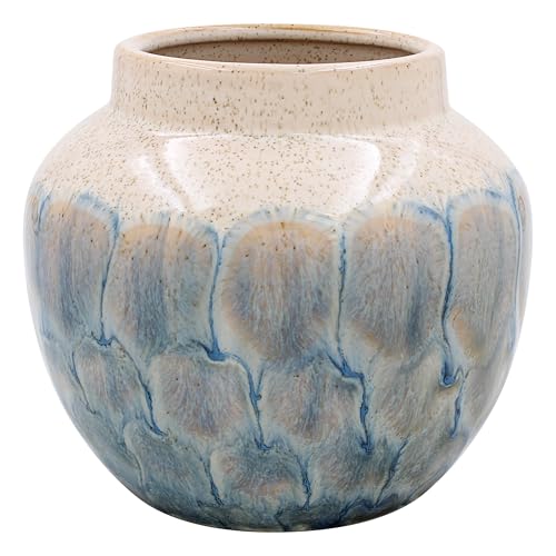 Lesser & Pavey Reactive Glaze Vase Green 10.5cm For Living Room & Home Decor - Stylish Vases For Fresh & Artificial Flowers - ModernCenterpiece For Office & Table- Decorative Gift For Women & Men