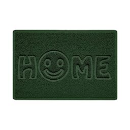 Nicoman SMILEY FACE Embossed Shape Door Mat Dirt-Trapper Jet-Washable Doormat-(Use Indoor or Sheltered Outdoor)- (60x40cm/23.6x15.7inches, Small) Green