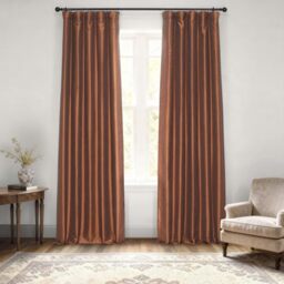HPD Half Price Drapes Faux Silk Blackout Curtains for Room Decor Vintage Textured (1 Panel), PDCH-KBS36BO-96, Copper Kettle, 50 in x 96 in, 50W x 96L