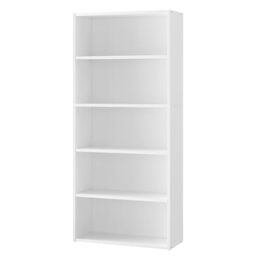 VASAGLE Bookshelf, 5-Tier Bookcase, Storage Shelving Unit, Display Shelf with Open Compartments, Adjustable Storage Shelves, for Living Room, Home Office, Bedroom, Cloud White LBC165T14