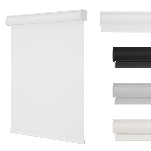 "Changshade Cordless Blackout Roller Shades with Valance, Room Darkening Roll-up Shade Easy Install, Fabric Windows Blinds for Home, Bedroom and Office, 26"" W x 72"" H, White ROL26WT72D"