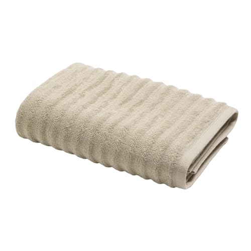 Douceur d'Intérieur, Shower Towel (70 x 130 cm) Maya Taupe, Plain Terry Towel, 100% Cotton