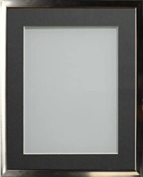Frame Company Drayton Range Chrome Effect Photo Frame with Grey Mount, 7x5 for image size 5x3 inch
