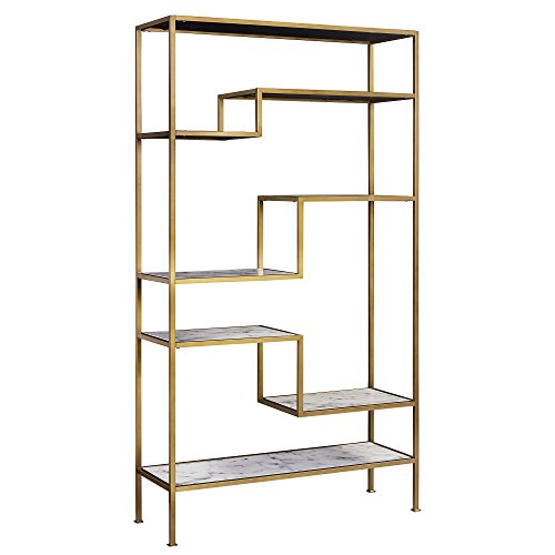 VERSANORA Teamson Home Marmo Wooden Bookcase Book Shelf Storage Unit Marble VNF-00035