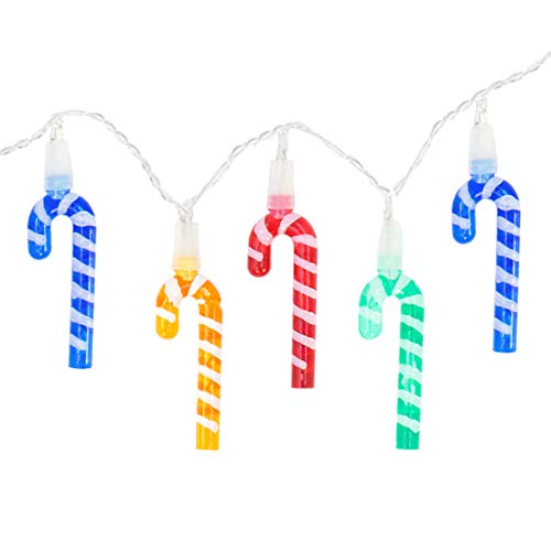 The Christmas Workshop 78260 20 Mini LED Candy Cane Christmas String Lights - Multi-Coloured Indoor Decorations - 1.9M Lead Length - Battery Operated