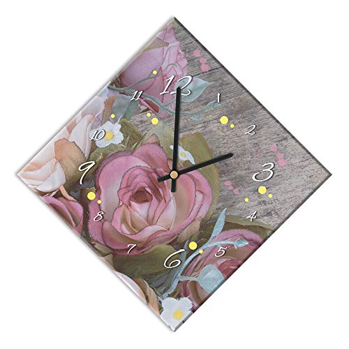 Mareli Wall Clock Covered with Printed Paper - Suitable for Living Room, Kitchen, Office - Silent Mechanism