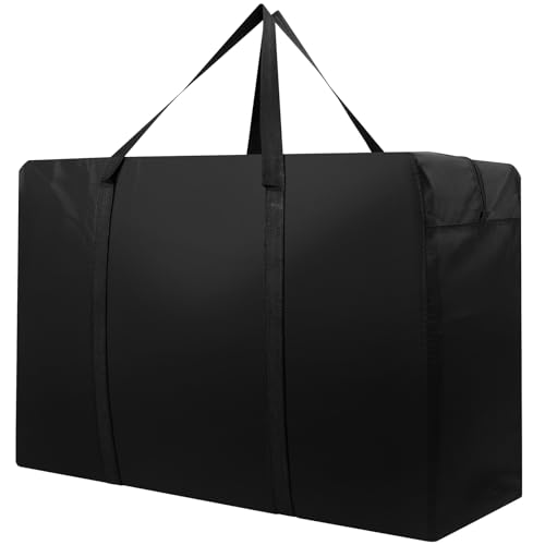 Cozary Storage Bag, 600D Oxford Garden Cushion Bag with Handle, for Bedding Mattresses Blankets Quilts and Pillows, 72 x 43 x 28 cm, Black (87L)