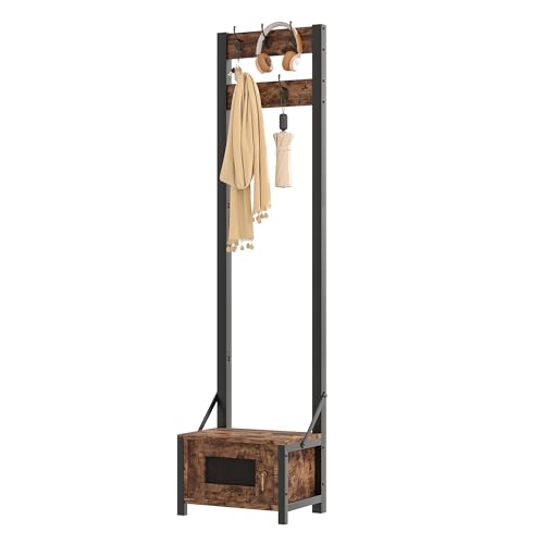 VECELO Hall Tree with Shoe Storage Organizer, Entryway Coat Rack