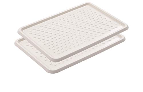 BranQ Home essential BranQ 5901098048408 Plastic Shoe Rack, Polypropylene, Cream, Pack of 2