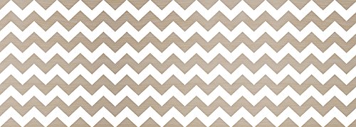 Viniliko Rug Chevron 2, Vinyl, Brown and White, 50 x 140 x 3 cm