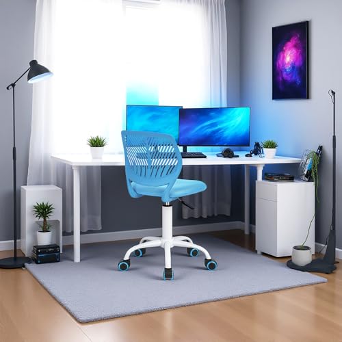 FurnitureR Video Game Chairs,Blue,with Rollers,can Move Freely,Conform to the Human Body Curve Backrest,Relieve Physical Fatigue,Suitable for E-sports Room