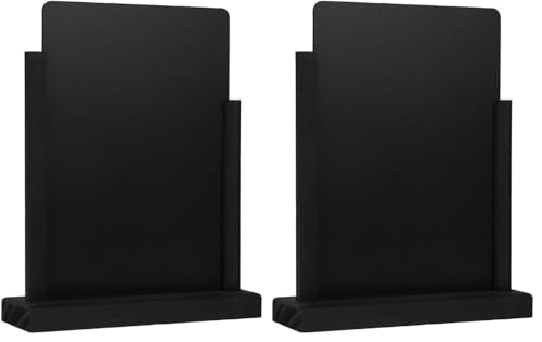Olympia Black Chalk Tableboard Sign A4 297 x 210mm - Self-Standing, Easy Wipe Menu Display Chalkboard for Restaurants, Cafes, Pubs FD956 (Pack of 2)