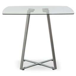 Premier Housewares Dining Table Glass Dining Tables Square Dining Table With Lattice Base Large Modern Dinner Table With Geometric Look 90 x 90 x 76