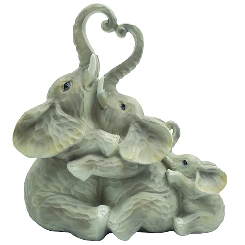 The Leonardo Collection Ellie & Family Affection Elephant Decor Figurine - Affectionate Theme, Elegant Finish, Display Ready Piece, Artistic Accent, Ideal for Home Decor, Thoughtful Present