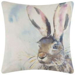 Voyage Maison Harriet Hare Outdoor Cushion Cover – WaterResistant British Wildlife Watercolour Design Case (Multicolour - 43x43cm)