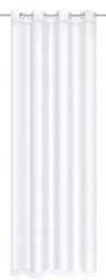 Home Fashion Eyelet Curtain Plain Dolly Window Curtains, Polyester, White, 245 x 140 cm