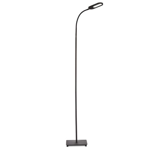 B.K.Licht Floor lamp Living Room, 8W LED Platform, Adjustable Brightness, Flexible Head, Light Choice: Warm White, Neutral or Cold, Touch Function, Modern Floor lamp Bedroom Office Dining Room