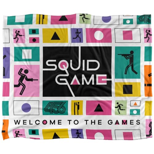 Squid Game Season 3 Game Icons Silky Touch Super Soft Throw Blanket 152 X 127 cm, White