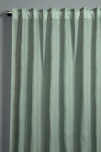 Gardinia Zen Silence Blackout Curtain with Integrated Curtain Tape, Green, 135 x 245 cm