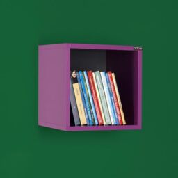 Stylish Purple Wall Shelf, 33 x 33 x 19 cm, 100% Melamine Coated Particle Board, 16 mm Thick, Perfect for Modern Home Decor & Storage Solutions